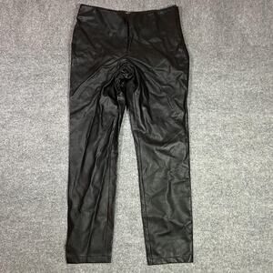Venus Pants Womens 8 Black Faux Leather Lined Skinny Jegging High Waist Side Zip